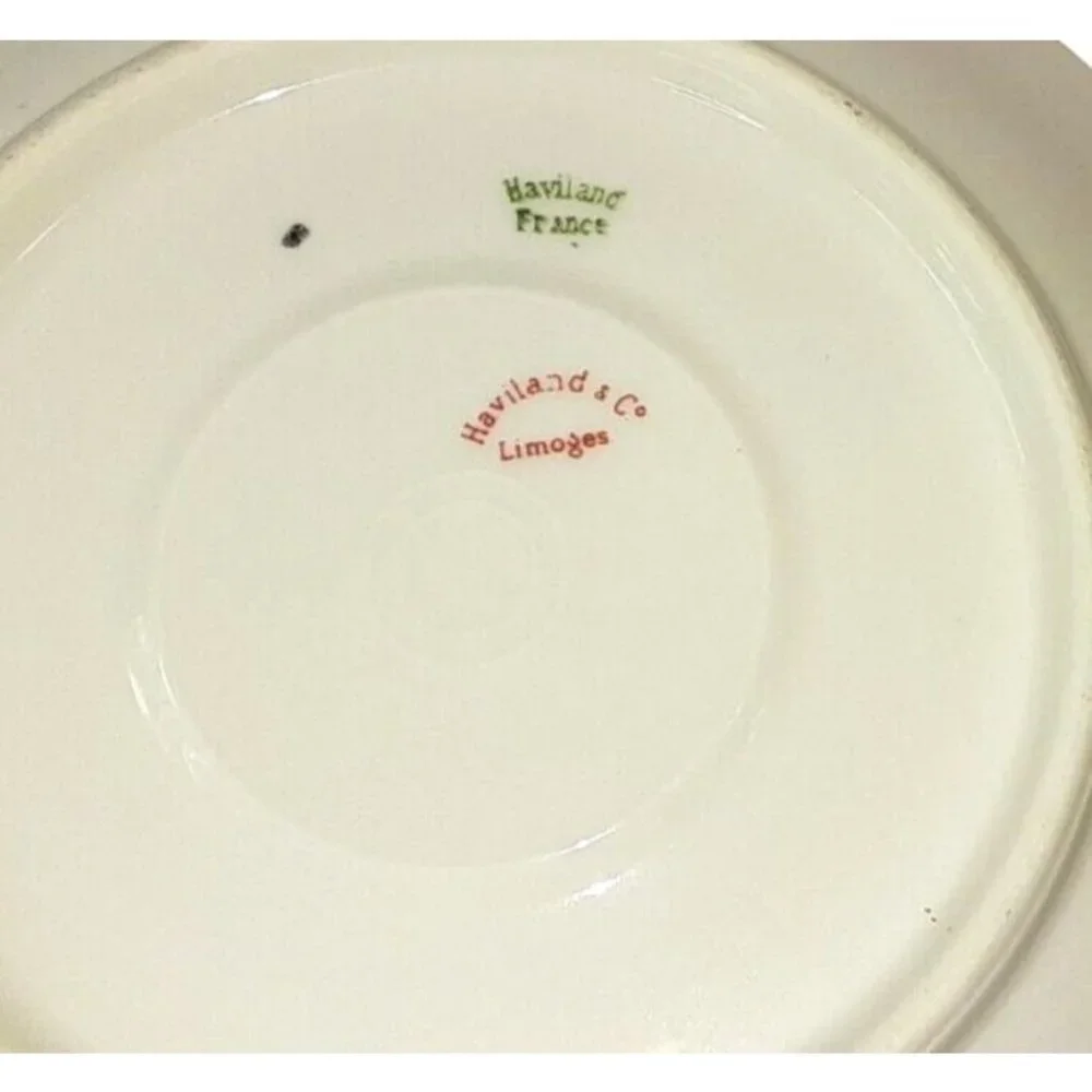 Haviland & Co Limoges France Saucers Multicolor‎ Floral 2 Sets of 2~ Lot …